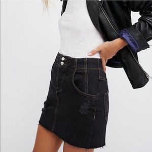 Free People Denim stretch skirt